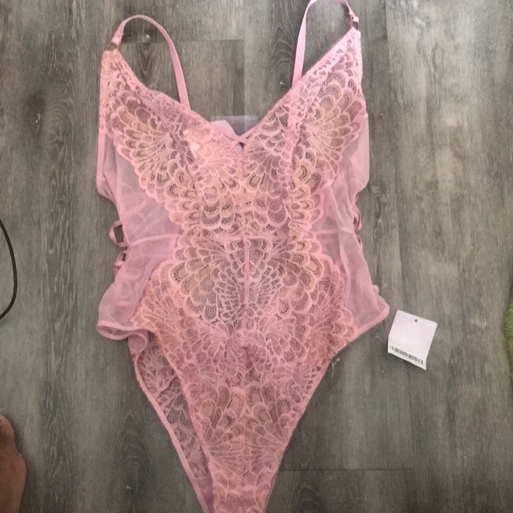 NEVER WORN. Pink lace Teddy/ Lingerie